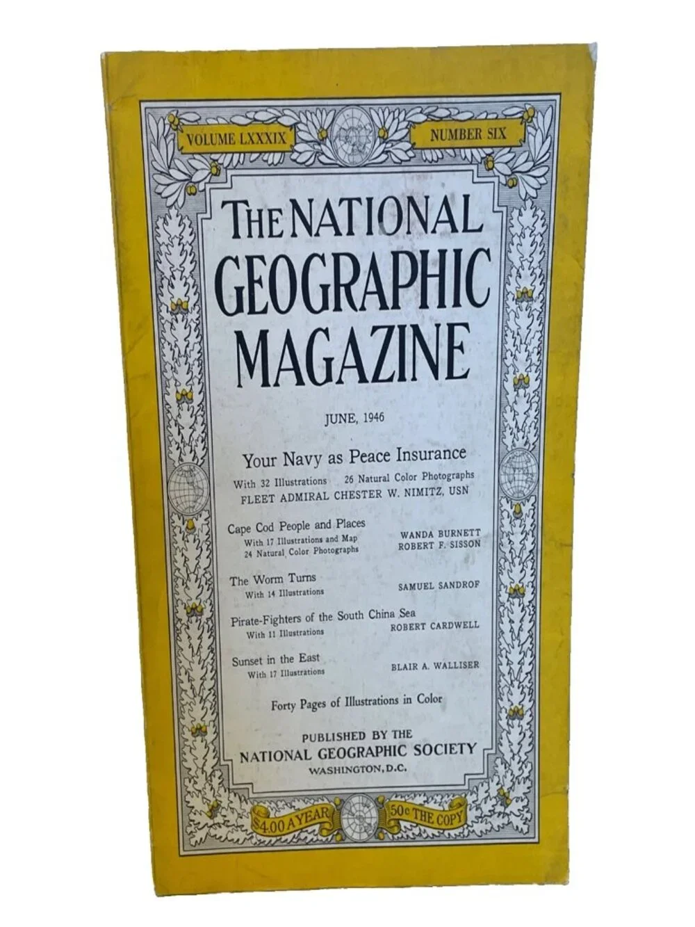 National Geographic June 1946 Vol 89 No 6 Vintage Magazine Admiral Nimitz Navy